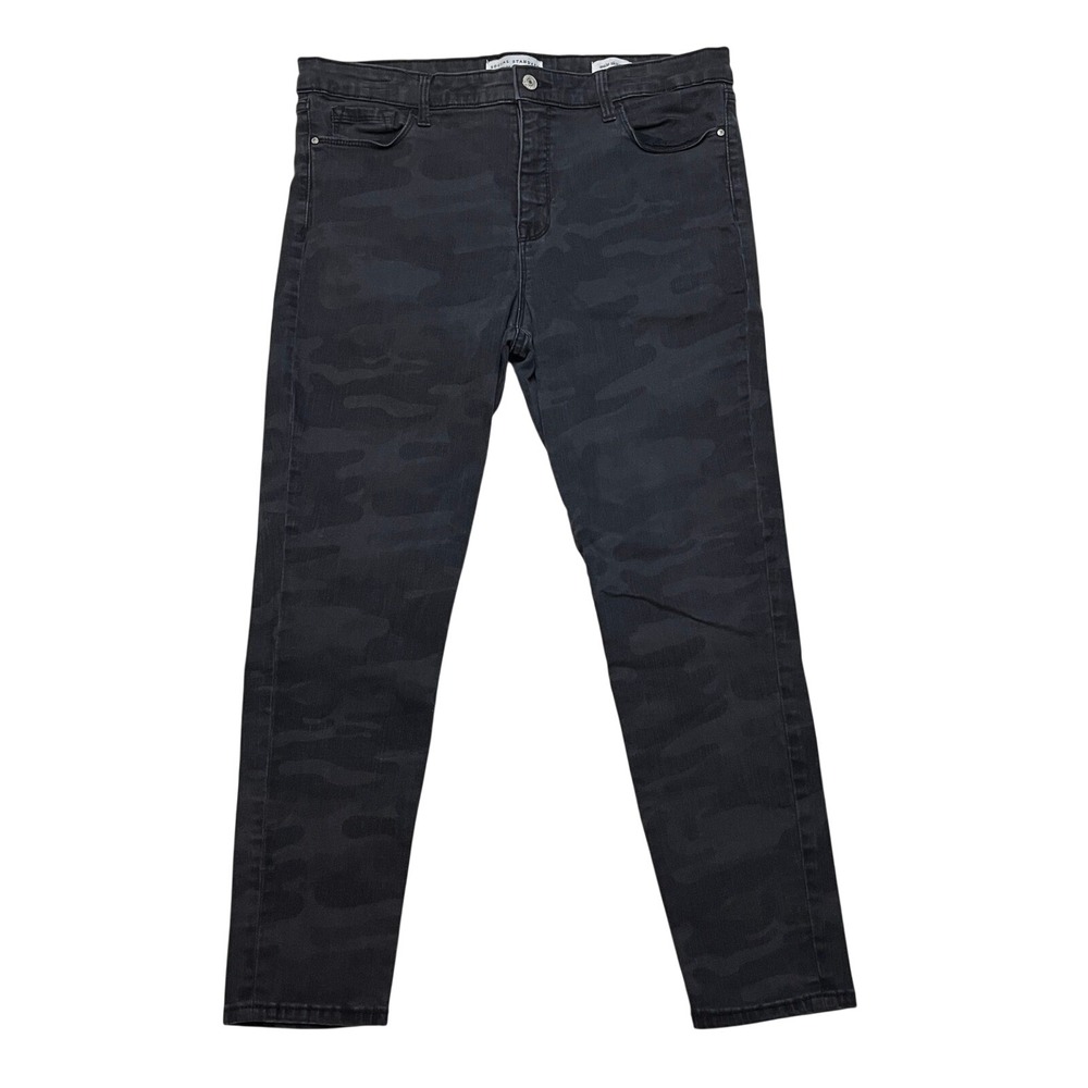 Social Standard by Sanctuary Jeans Womens 14 Black Camo Ankle Skinny Denim Pants